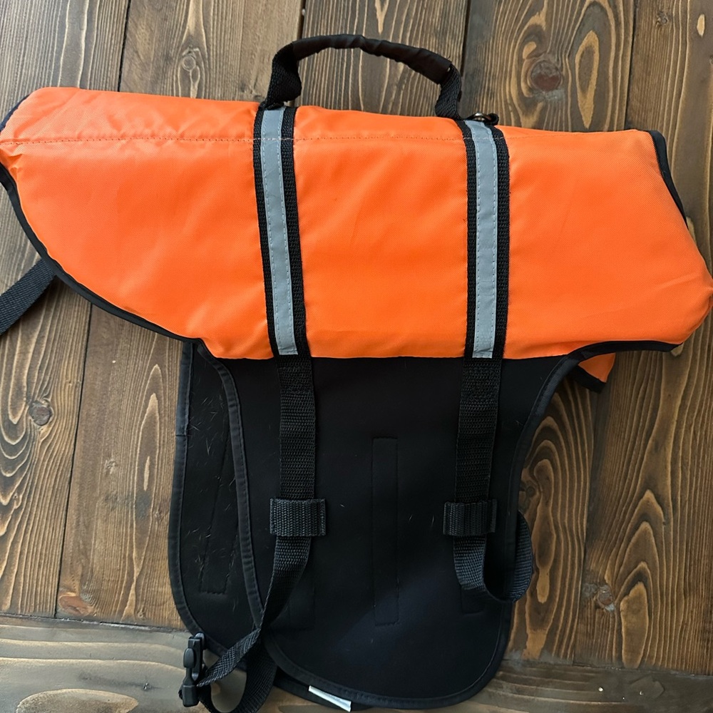 Orange and Black Dog’s Lifejacket